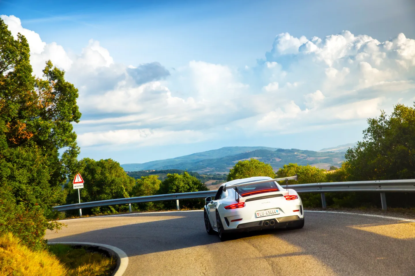 Porsche on a luxury driving tour around sienna in tuscany