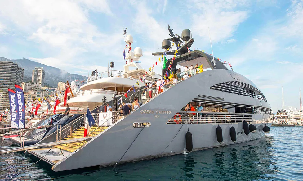 Ultimate Driving Tours’ superyacht in Monte Carlo harbour