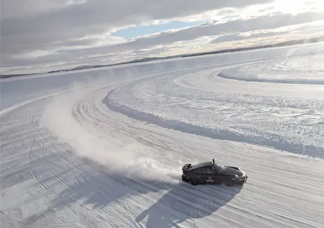 Drive on replica Grand Prix circuits carved into ice in Sweden