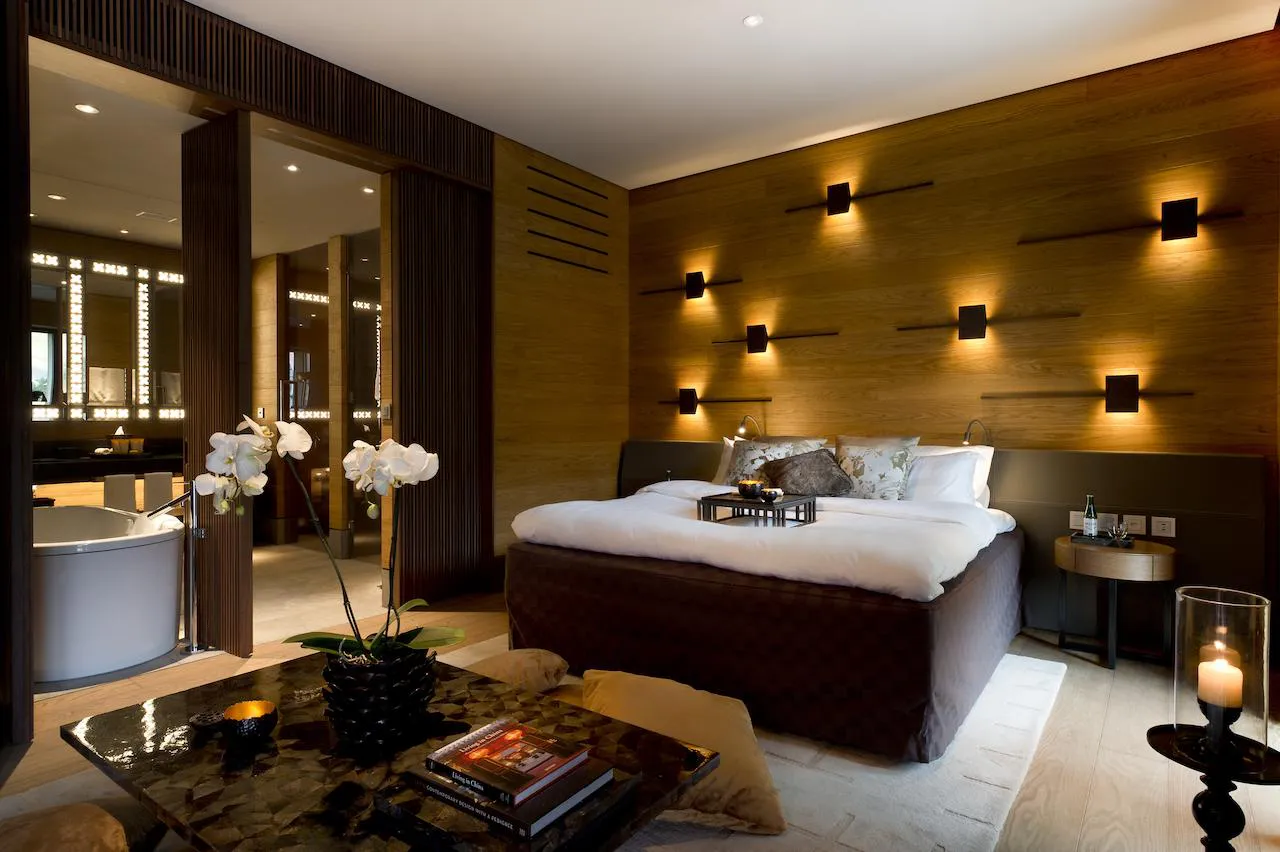 A suite a The Chedi Andermatt a five-star hotel in the Swiss Alps